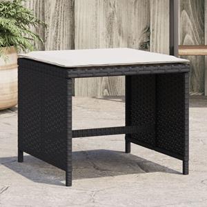 VidaXL Tuinkrukken 4 st met kussens 40x40x35 cm poly rattan zwart