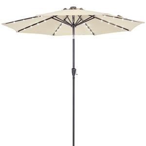 kingsleeve Sonnenschirm led Beleuchtung 300 cm uv Schutz 80+ Schutzhülle Groß Rund Solar Knickbar Marktschirm Gartenschirm Terrasse Garten Balkon creme