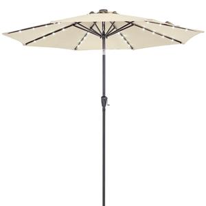 Kingsleeve Parasol Florida met LED verlichting kantelbaar crème - Ø 3m