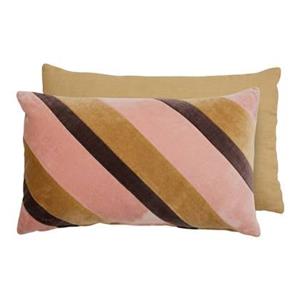 HKliving Striped Velvet Sierkussen 30 x 50 cm - Sunkissed