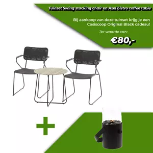 4 Seasons Outdoor Axel bistrotafel Ø73 met 2 Swing diningstoelen