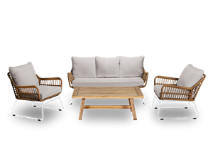 OWN Verena loungeset teak wit 4-delig - 