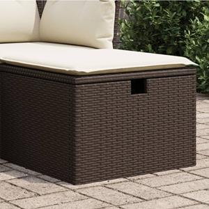 VidaXL Tuinkruk met kussen 55x55x37 cm poly rattan bruin