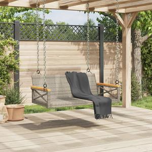 vidaXL Schommelbank 109x62x40 cm poly rattan grijs