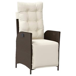vidaxl 3-delige Tuinset met kussens poly rattan bruin