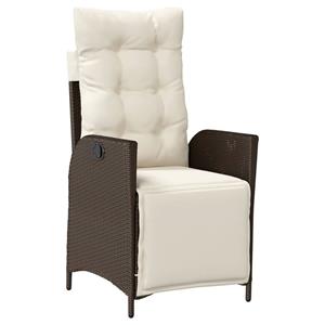 vidaxl 5-delige Tuinset met kussens poly rattan bruin