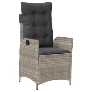 vidaXL 5-delige Tuinset met kussens poly rattan lichtgrijs