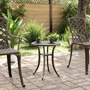 vidaXL Tuintafel Ø 48x53 cm gietaluminium bronskleurig