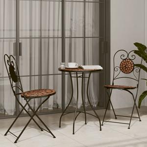 vidaXL Bistrotafel mozaïek Ø50x70 cm keramiek terracottakleurig