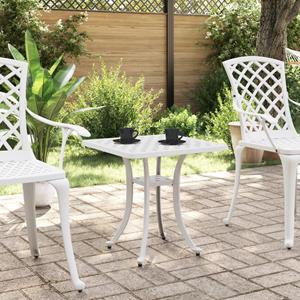vidaXL Tuintafel 53x53x53 cm gietaluminium wit