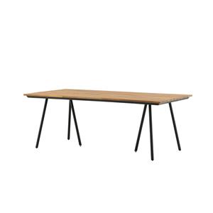 Nest outdoor Joshua tuintafel zwart - met houten blad - 200 x 100 cm