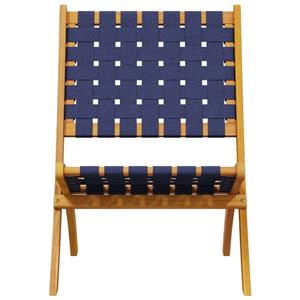 vidaXL Tuinstoelen 2 st inklapbaar met tafel massief hout blauw