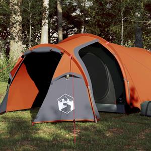 Tunneltent 3-persoons waterdicht grijs en oranje