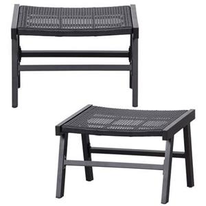 Woood Puk Hocker - Aluminium - Zwart - Set van 2