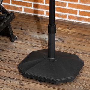 Outsunny parasolvoet, 18 kg, stevig cement, compact ontwerp, weerbestendig, kunststof behuizing, 45,5 x 45,5 x 33 cm, zwart | Aosom.nl