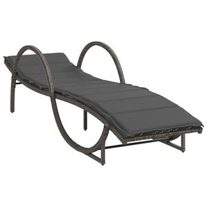vidaXL Ligbedden 2 st met kussens poly rattan grijs