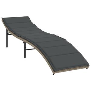 vidaXL Ligbedden 2 st met kussens poly rattan lichtgrijs