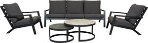 Relax Sofaset Andorra met bijzettafels Utah 5-delig
