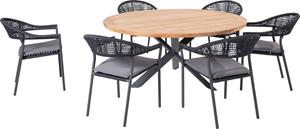 Taste by 4 Seasons Taste Diningset Sienne Prado Teak-Anthracite 160 cm