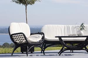 Nohr Outdoor Loungestoel Britini Wicker - Zwart