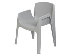 Merkloos Diningstoel Stapelbaar NewYork Kunststof Grijs Zithoogte 45cm