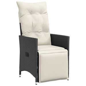 vidaXL 5-delige Tuinset met kussens poly rattan zwart