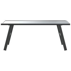 vidaXL Tuintafeltje 90x45x35 cm gepoedercoat staal zwart