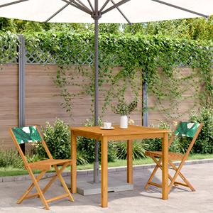 vidaXL Bistrostoelen 2 st bladpatroon massief acaciahout en stof