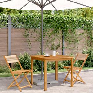 vidaXL Bistrostoelen 2 st massief acaciahout en polypropeen beige