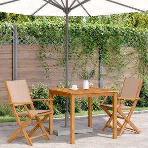 vidaXL Tuinstoelen 2 st massief acaciahout en stof taupe