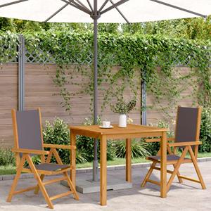 vidaXL Tuinstoelen 2 st inklapbaar acaciahout en stof antracietkleurig