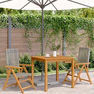 vidaXL Tuinstoelen 2 st massief acaciahout en poly rattan grijs
