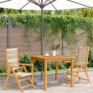 vidaXL Tuinstoelen 2 st massief acaciahout en polypropeen beige