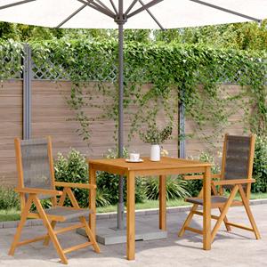 vidaXL Tuinstoelen 2 st massief acaciahout en polypropeen grijs