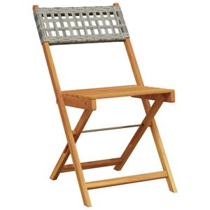 vidaXL Tuinstoelen 4 st inklapbaar poly rattan en massief hout grijs