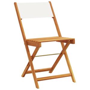 vidaXL Tuinstoelen 8 st inklapbaar massief hout en stof crèmewit