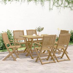 vidaXL 7-delige Tuinset massief acaciahout