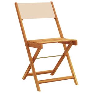 vidaXL Tuinstoelen 4 st inklapbaar stof en massief hout beige