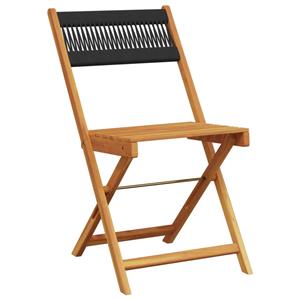vidaXL Tuinstoelen 4 st inklapbaar massief acaciahout zwart