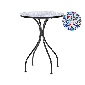 BELIANI Tuintafel metaal zwart ⌀ 60 cm CAMPRENA