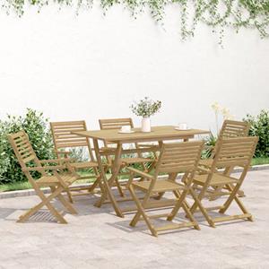 vidaXL 7-delige Tuinset massief acaciahout