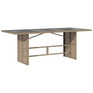vidaXL 7-delige Tuinset met kussens poly rattan beige
