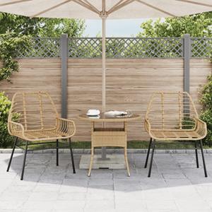 vidaXL Tuinstoel bruin poly rattan 2 st