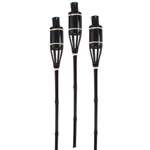 Arti Casa Tuinfakkels voor lampenolie - 9x stuks - 60 cm - bamboe hout - buiten - navulbaar -