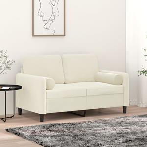 VidaXL Sierkussens 2 st 15x50 cm fluweel crèmekleurig