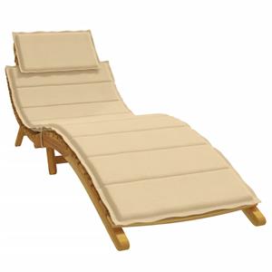 VidaXL Ligbedkussen 186x58x3 cm stof gemêleerd beige