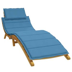 VidaXL Ligbedkussen 186x58x3 cm stof gemêleerd blauw