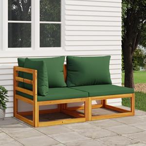 VidaXL 2-delige Loungeset met kussens massief acaciahout
