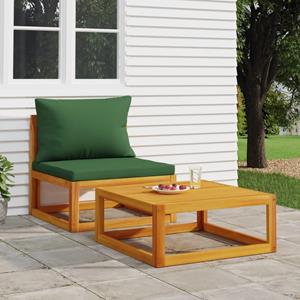 VidaXL 2-delige Loungeset met kussens massief acaciahout