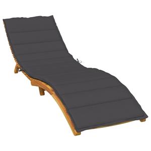 VidaXL Ligbedkussen 200x60x4 cm stof gemêleerd antracietkleurig